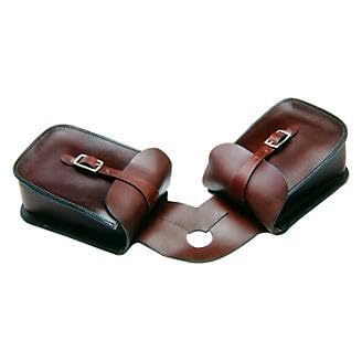 HUMAYL SADDLERY Horse Saddle Bag Cowhide Genuine Leather Western Equestrian Trail Simple Pack Equipment Horse Saddle Bags Size: 10” L x 10” W x 3 ½” D inches, BAG65