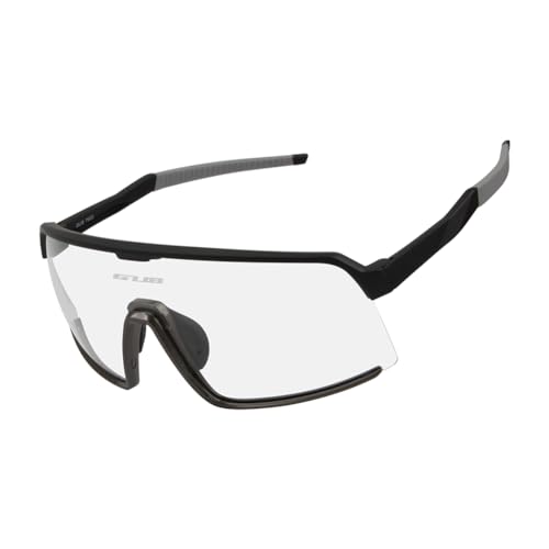 GUB 7600 Dual Purpose UV 400 Photochromic Polarized Lens Windproof Fashion Sport Cycling Eyewear Sunglasses Bicycle Glasses (Black)