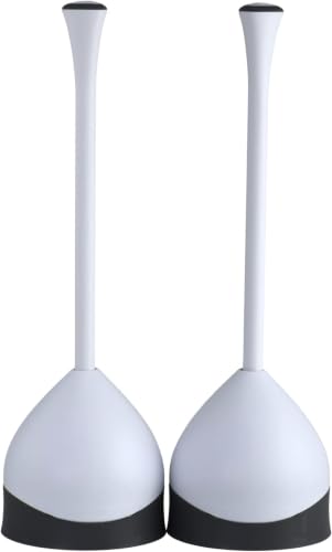 Clorox Toilet Plunger with Hideaway Caddy,– for Bathroom Organization and Storage,Bathroom Accessories,Toilet Unclogger,with Holder,White,(Pack of 12)