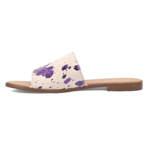 Dingo Womens Moo Moo Metallic Slide Casual Sandals Casual - Purple3