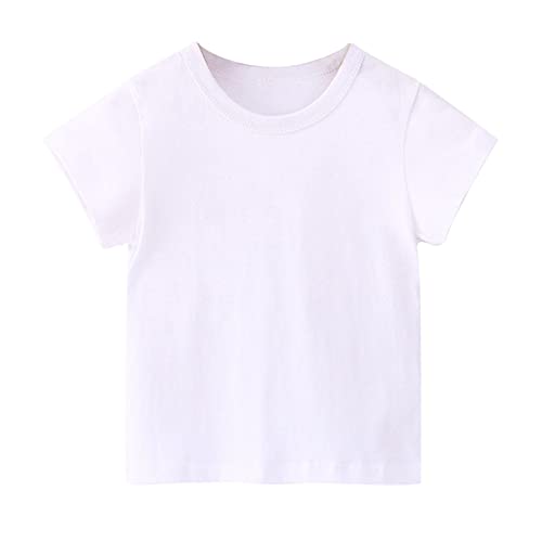 Girls Short Sleeve T Shirts Kids Soft Cotton Summer Blouse Toddler Boys Girls Shirts Basic Crewneck Tee Tops Comfort