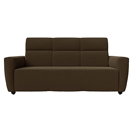 Image of Wakefit Sofa Set for Living Room | 3 Year Warranty | 3 Seater Sofa, Sofa Set, Wooden Sofa Set for Living Room, Three Seater Sofa - Belize (Fabric, Dark earth)