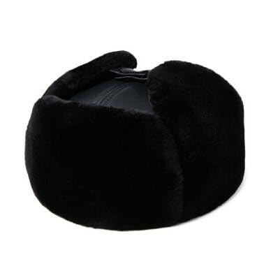 Cappello di Pelliccia da Uomo Invernale Berretto in Vera Pelle Velluto Spesso Cappelli Bomber Caldi Paraorecchie in Bovina Berretti Sci for