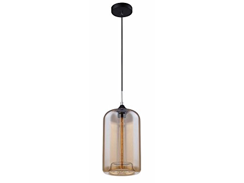 Suspension verre fumé orange Soho ø 28 cm luminaire ambré 40W