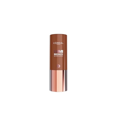 L'Oréal Paris Lumi Le Bronzer Stick Soleil Bronceador iluminador en barra Modulable y difuminable, Proporcionan un brillo luminoso y Bronceado, Sunset Dore