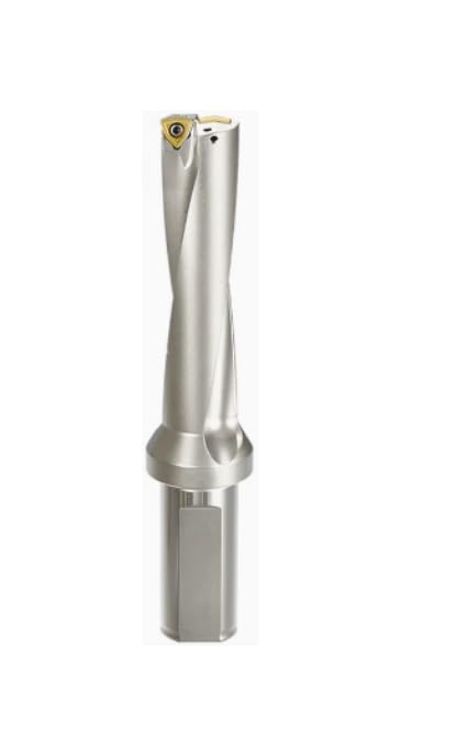 Extra-Long Indexable Insert Drill, 1" Diameter, 5D Ratio, 5" Depth, with 10 pcs WCMX050308 Carbide Inserts, Coolant Through (1-1/2 in)