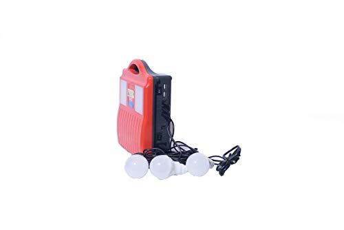 Image of Solar Universe India Solar DC Home Lighting System & Inverter with 60W DC Output, 3 LED Bulbs, Inbuilt Battery, Solar Panel & USB Chargers