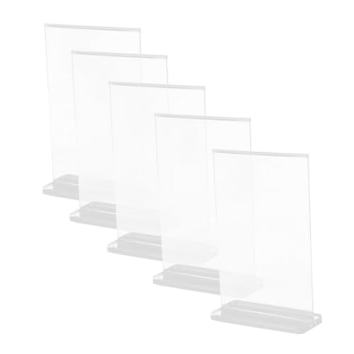FUNOMOCYA 5pcs Acrylic Sign Holders for Display Stand Flyer Holder Tabletop Menu Rack Card Sign Holder Wedding Banquet St