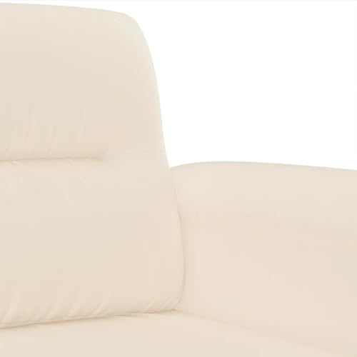 vidaXL Sofagarnitur 2-TLG., Sessel Couch mit Kissen, Sofa Wohnzimmersofa mit Armlehnen, Couchgarnitur Designsofa Sitzmöbel Polstermöbel, Beige Mikrofasergewebe – Bild 6