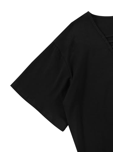 Remidoo Womens Oversized Tshirt Tie Dye Shirt Sexy Cut Out Top Short Sleeve V Neck Tee4