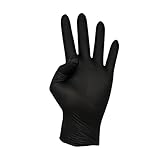 Bayeco - Guantes de un solo uso de Nitrilo - Color Negro - Ambidiestros - Dedos texturizados para mejor agarre - Terminación bordillo enrollado - Pack dispensador de 20 unidades - Talla S