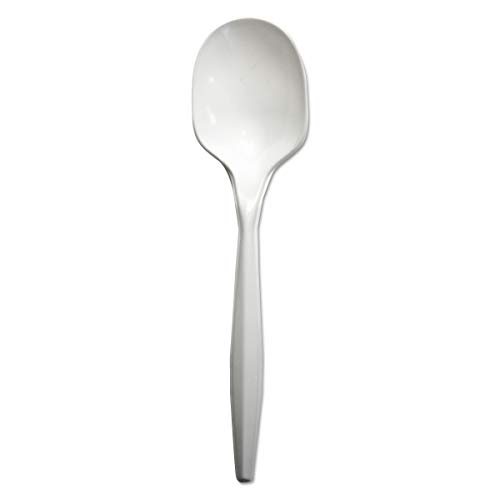 Boardwalk BWKSOUPMWPPWH Mediumweight Polypropylene Soup Spoons - White (1000/Carton)