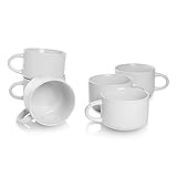 10 Strawberry Street Wazee Matte 4.75"/22 oz Oversized Mug, Set of 6, White