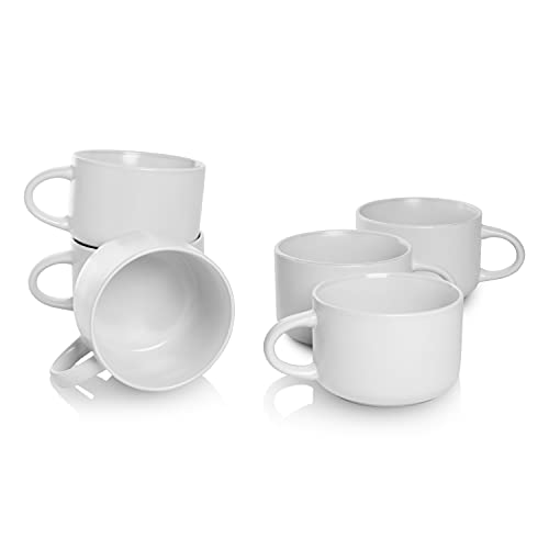 10 Strawberry Street Wazee Matte Oversized Mugs, 6 Count (Pack of 1), WHITE 10 Strawberry Street Wazee Matte Oversized Mugs, 6 Count (Pack of 1), WHITE