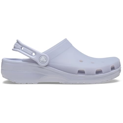Zuecos clásicos Crocs esmerilados calzado unisex cómodo color Luna Violeta talla 11W/9M