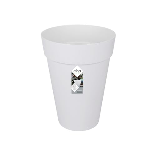 Elho Loft Urban Rond Haut 35 - Pot De Fleurs pour Extérieur - Ø 33.5 x H 45.3 cm - Blanc/Blanc