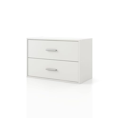 Homes: Inside + Out Apexa 2-Drawer Wooden Stackable Storage Drawers Small Food Pantry Cabinet Cajonera De Madera Underbed Drawer Dorm Teen Room Decor & Bedroom Home Office Kitchen White