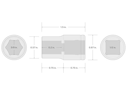Image of TEKTON 1 /2 Inch Drive x 3 /8 Inch Shallow 6-Point Socket | SHD22010