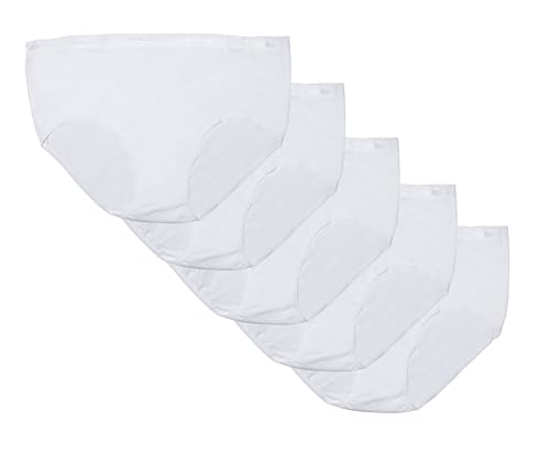 Columbia Women's 4-Way Stretch Cotton Hipster 5-Pack, White, Small