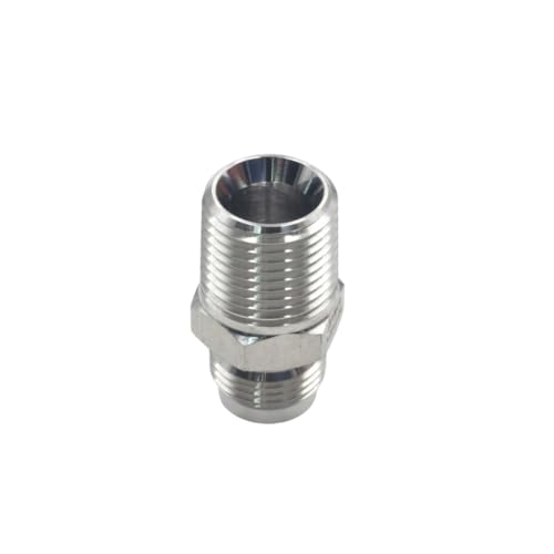 Image of HFS(R) 4PCS, 1 /2 inch NPT Male to 1 /2 inch SAE Male Flare Tubing Adapter Hose Connector Pipe Fittings 304 Stainless Steel