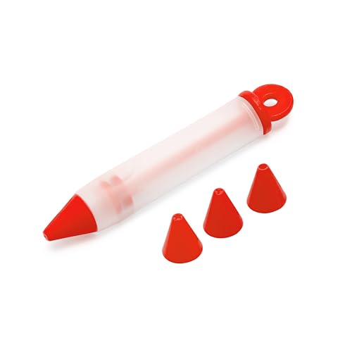 Cake Decorating Pen - Cake Icing Pen with 4 Tips - Silicone Syringe for Decorating Cake & Cookie - Cake Decorating Tools for Squeeze, Drawing Lettering Cream, Chocolate and Jam