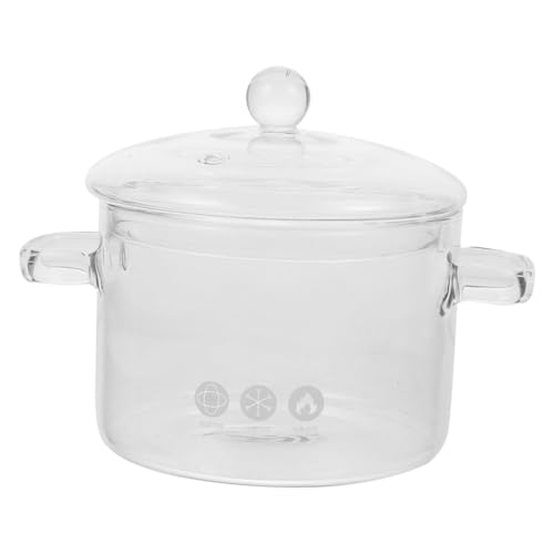 COLLBATH Cacerola de Vidrio Resistente Calor con Doble Asas Olla de Estofado Multi Funcional para Cocción Casa para Guisos