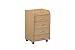 Produktbild Inter Link Rollcontainer Bürocontainer Rollschrank Schubladenkommode Büroschrank KF-Board Buche Nachbildung B x H x T: 40 x 65 x 36 cm