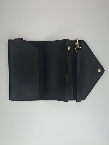 MutluHan Cep Telefonluklu Zarf Cüzdan – Suni Deri Kadın Cüzdan – Şık ve Fonksiyonel Tasarım – Kredi Kartı Bölmeli – Telefon ve Para Saklama – Cüzdan + Telefon Kılıfı Kombinasyonu – Siyah - Görsel 4