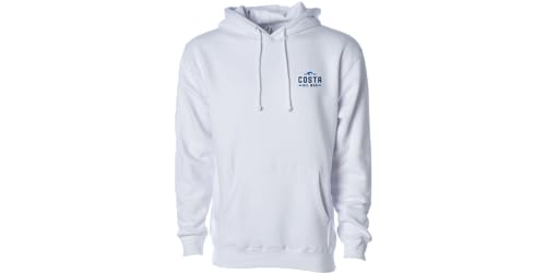 Costa Del Mar Prado Hoody - Unisex Adult - White - Medium - Hooded Sweatshirt