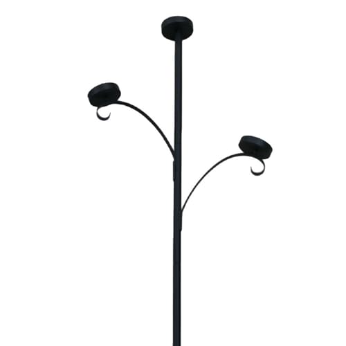 idqwsswt Candelabro Triple de Hierro Negro para la Punta del árbol, Ideal para decoración Festiva del hogar. Estructura Robusta y Gran Estabilidad. Candelabro navideño Negro, 90cm