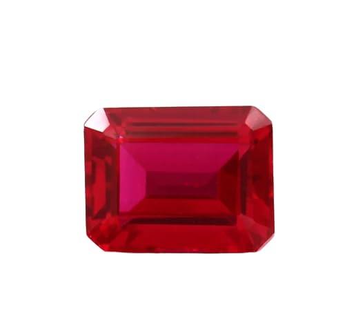Rubis Pierres précieuses naturelles Cristaux de guérison en pierre taillée octogonale pour juillet Cristaux rouges assortis