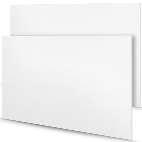 Maasechs 2 Pcs 12 x 24 Inch UHMW Polyethylene Sheets, 1/4 Inch Thick Ultra High Molecular Weight White Plastic Sheet High Density Polyethylene Board Rectangular Solid Block for Industrial Home