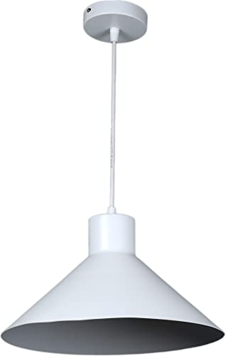 Image of MONI Lights Modern Pendant Ceiling Light for Living Room, Dining Room & Kitchen | Matte White Hanging Lamp | Home Decor Lighting Fixture for Bedroom & Cafe Ambience