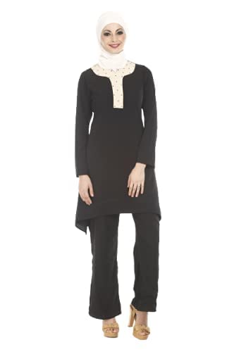 la kasha Women's Poly Crepe Waist Gathered Button Highlight Tunic-picture-22