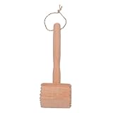 Cabilock Fleischklopfer Steak-Hammer-Werkzeug zarter Hammer zweiseitiger Fleischhändler Pfünder Buche Beige