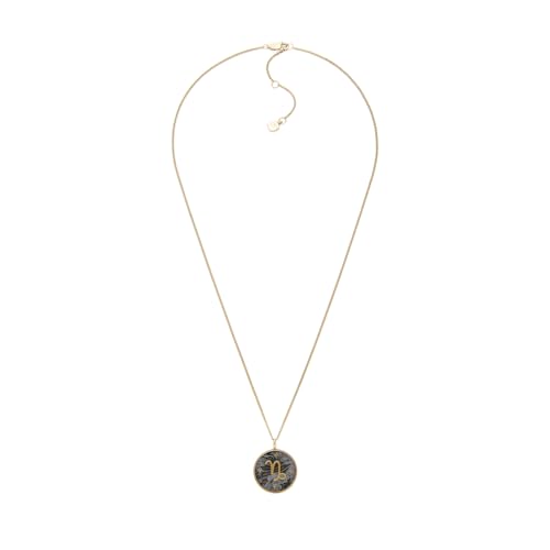 Fossil Collana da donna in argento sterling con chiusura a moschettone, Nero metallizzato