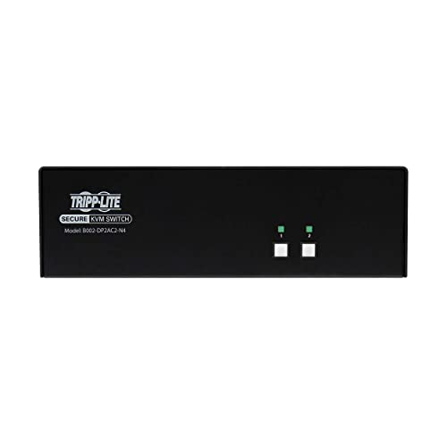 Image of Tripp Lite Secure KVM Switch 2-Port Dual-Head DisplayPort, US Government NIAP-Certified PP4.0 Security, Common Access Card (CAC) Port, 4K @ 30Hz Video, TAA Compliant, 3-Year Warranty (B002-DP2AC2-N4)