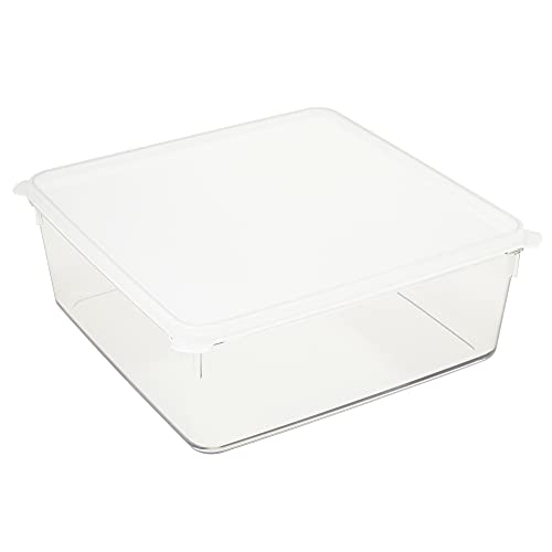 業務用 保存容器 透明 大容量タイプ 食品用 密閉容器 クリア フードボックス コンテナ 本体と蓋セット 7.0L 280mm×280mm×高さ110mm 食洗機対応 プロ仕様 飲食店用 キャンプ アウトドア 中の食材がよく見える。 本体: トライタン 蓋:ポリエチレン 日本製