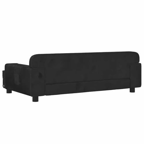 vidaXL Hundebett, Hundekissen mit weicher Polsterung, Hundesofa Hundecouch für kleine Hunde Haustiere, Haustierbett Katzenbett, Schwarz Samt