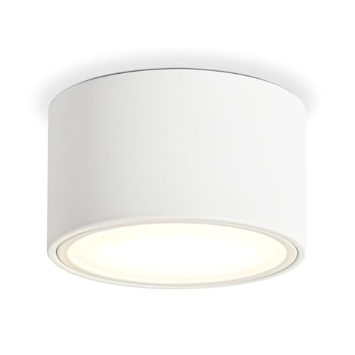 KYOTECH LED Aufbauspot - 3000K Deckenspots Weiß Matt 6W 550LM GX53 LED Aufbaustrahler - Ø95x55mm Aufputz 230V Aufbauleuchte Deckenlampe Spots Deckenleuchte für Schlafzimmer Wohnzimmer