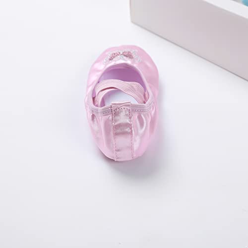 FEESHOW Little Girls Canvas Slipper Ballet Dancewear Shoes for Stage Performance Show3