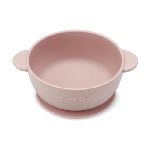 Image of PandaEar 3 Pack Baby Bowls with Suction, Stay Put Silicone Food Bowl | Silicone Toddler Feeding Bowls for Babies Kids Infants, Food Grade Soft Safe BPA-Free Silicone, Pink Green Light Tan