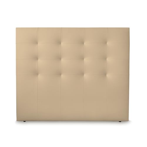 Duérmete Online, Cabecero Modelo Napoli Acolchado, Tapizado en Polipiel de Alta Gama, Medidas: 105 x 120 cm (para Cama de 90 y 105) Beige