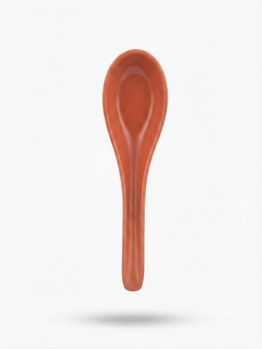 Melamine Soup Spoon, Reusable Serving Spoon for Rice, Curry, Soup | Kitchen Spoon, Brown, Pack of 6 Deal