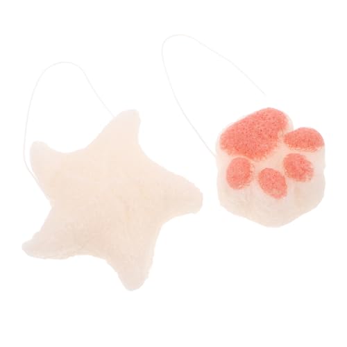 Ipetboom 2 piezas Esponjas de Baño para Bebés Suaves con Divertidas de de Mar y Pata de Gato Esponjas Naturales y para Recién Nacidos Fáciles de Limpiar y Secar para Cuidado Delicado