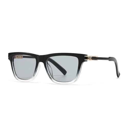 Lunettes de soleil de luxe monture verres transparents et gris dégradés haut de gamme