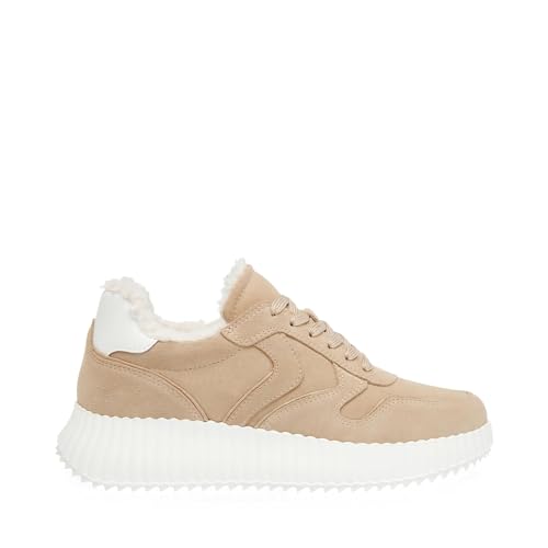 Steve Madden Steve Madden Women's Shereen Sneaker, Sand Suede Fur, 7.5