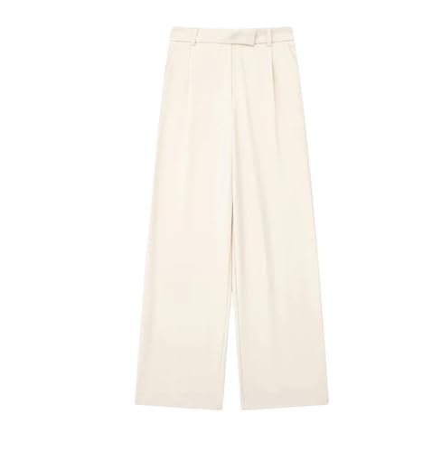Wide Leg Pants for Women Vintage High Waist Work Pockets Zipper Fly Casual Trousers