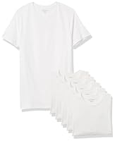 Amazon Essentials Herren Rundhals-Unterhemden aus Baumwolle, vielseitige Soft Basics, 6er-Pack, Weiß, XL