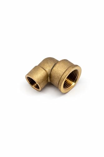 Raccordo a compressione a gomito in ottone BSP femmina da 15 mm x 1/2, per impianti idraulici di tubi in rame, 2 pezzi